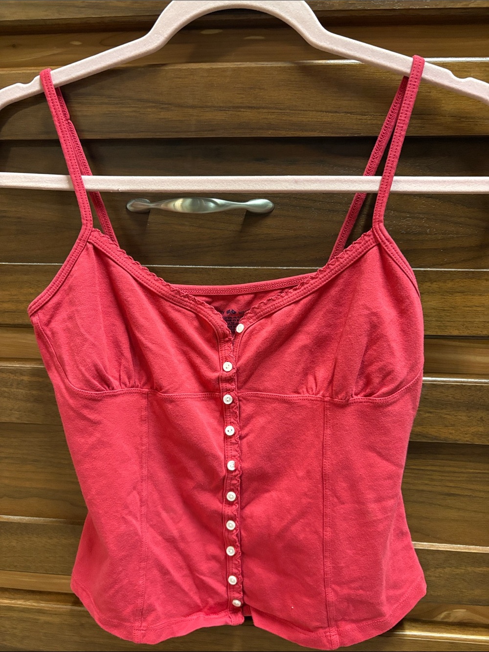 Brandy Melville NWOT Red Button-Front Cami Top